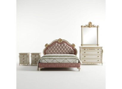 Design Schlafzimmer 5 tlg Komplett Set Bett Nachttisch Kommode Italienische Sets