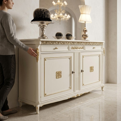 Esszimmer Schränke Landhaus Anrichte Freistehend Holz Möbel Buffet Schrank Neu