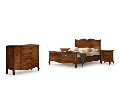 Bett Nachttisch Kommode 4tlg. Schlafzimmer Set Design Klassisch Luxus Betten Neu