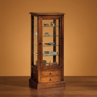 Wohnzimmer Möbel Anrichte Massive Holz Vitrinen Glas Schrank Echtholz Vitrine
