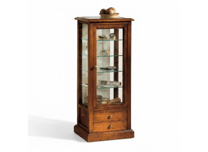 Wohnzimmer Möbel Anrichte Massive Holz Vitrinen Glas Schrank Echtholz Vitrine