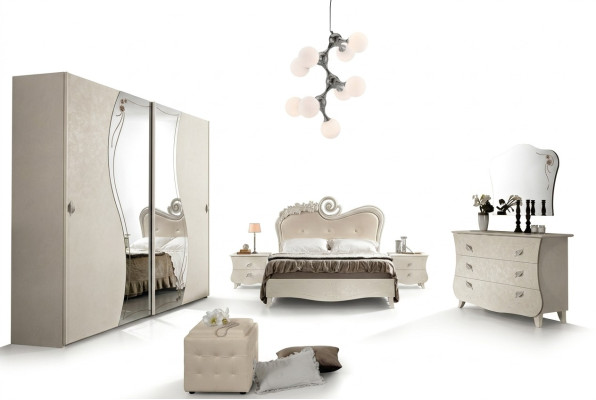 Design Schlafzimmer Komplett Set Nachttisch Kleiderschrank Barock Rokoko 6tlg.