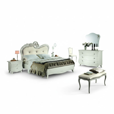 Design Möbel Klassisch Luxus Betten Neu Bett 2x Nachttisch Schlafzimmer Set 3tlg