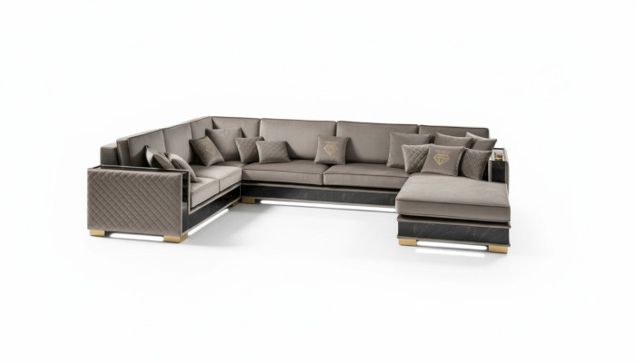 Wohnlandschaft Ecksofa U-Form Couch Sitz Polstersofa Sofas Möbel Sofa Italien