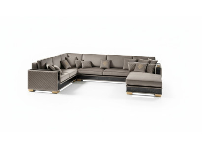 Wohnlandschaft Ecksofa U-Form Couch Sitz Polstersofa Sofas Möbel Sofa Italien