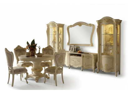 Wohnzimmer Schrank Set 4 tlg. Wohnwand Holz 2x Vitrine Wohnzimmer Komplettset