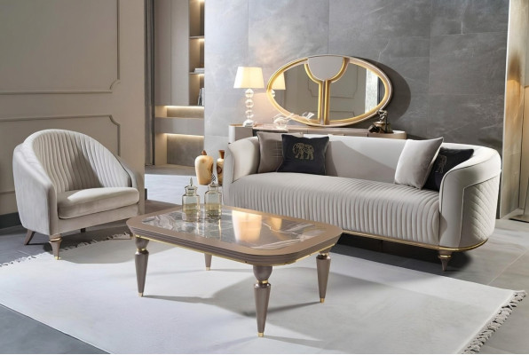 Sofagarnitur 3+1 Sitzer Sofas im italienischen Stil Designer Polster Sofas Neu