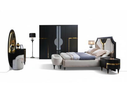 Bett 2x Nachttisch 3tlg. Set Design Luxus Komplettes Sets Schlafzimmer Komplett