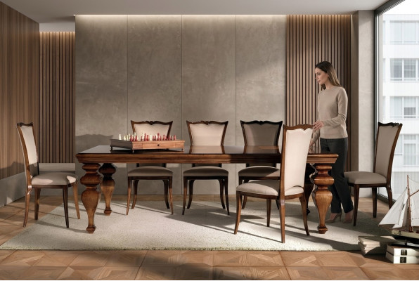 Tisch Möbel Esstisch Naturholz Retro Style Esszimmer Wohnzimmer Esstische Holz