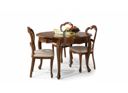 Esszimmer Set Stuhl Esstisch Garnitur rund Tische Stühle 4tlg Holztisch Echtholz