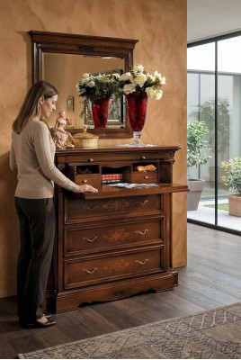 Sideboard Anrichte Holz Kommode mit 4 Schubladen Schubladenschrank Schrank Neu