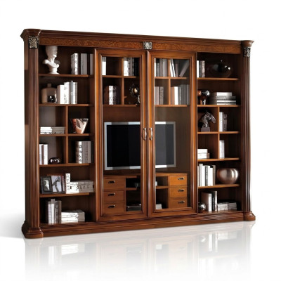 Schrank Vitrine Holz Wohnzimmer Möbel tv Schrankwände Design Wohnwand Vitrinen