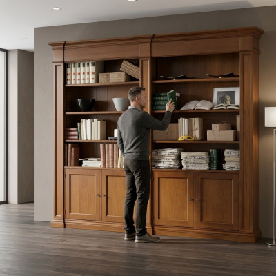 Regal Echtholz Aktenschrank Büro Schrank Regale Schränke Bücherschrank Massiv