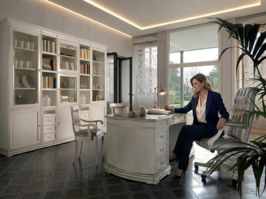 Italienische Möbel Büro Tisch Einrichtung Möbel Schreibtisch Echtholz Tische Neu