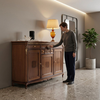 Kommode Anrichte Sideboard Braun Massiv Holz Schrank Möbel Kommoden Sideboards