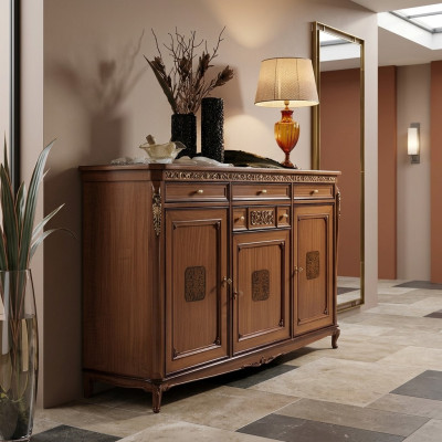 Kommode Anrichte Sideboard Braun Massiv Holz Schrank Möbel Kommoden Sideboards