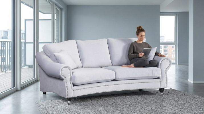 Sofa 3 Sitz Couch Polster Sofas Couchen Wohnzimmer Design Textil Dreisitzer