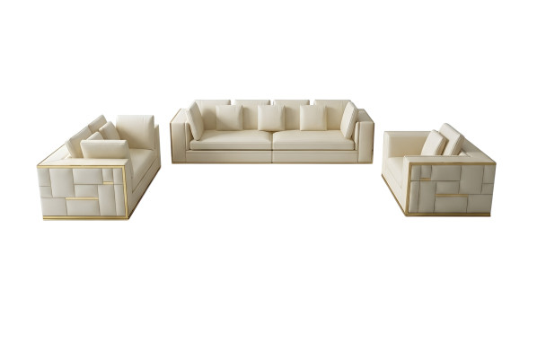 Design Sofa Couch Polster Sitz Garnitur 3+2+1+ Chaiselongue Leder Luxus