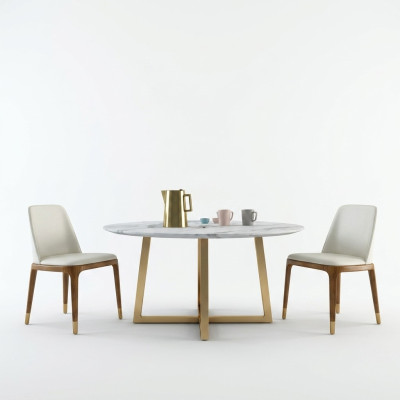 Design Ess Tisch Rund Metall Runde Tische Wohn Zimmer Luxus Gold
