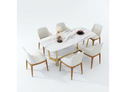 Esstisch Garnitur Stuhl Set 6 Stühle Tisch Esstische Tische Esszimmer Set