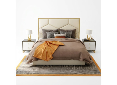 Bett Deko Polster Design Luxus Doppel Hotel Betten Schlaf Zimmer Leder