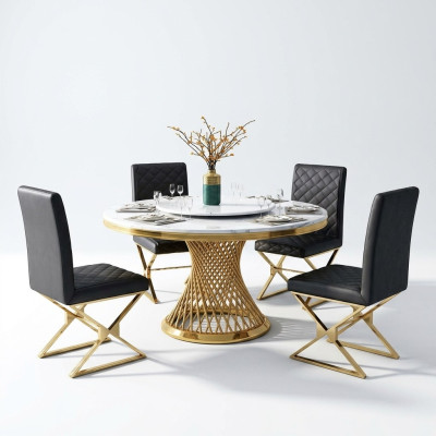 Design Holz Tisch Runder Esstisch Rund Ess Deko Tische 130cm Luxus Klasse