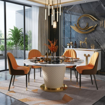 Luxus Esstisch Runde Esstische Drehbarer Wohn Esszimmer Rund Tisch
