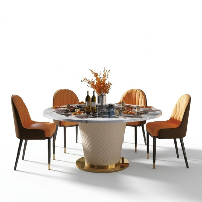 Luxus Esstisch Runde Esstische Drehbarer Wohn Esszimmer Rund Tisch