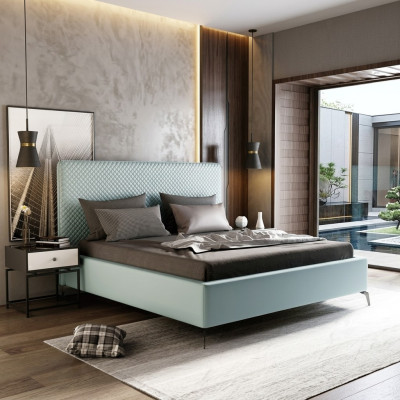 Doppelbett Lederbett Betten Bett Leder Polster Schlafzimmer Ehe