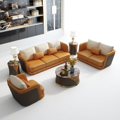 Edle Luxus Klasse Wohn Zimmer Set Garnitur Sofa Couch Polster 6 tlg.