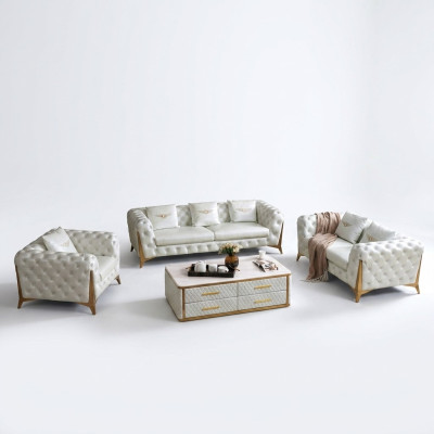 Luxus Chesterfield Sofagarnitur 3+2+1 Sitzer Möbel Couch