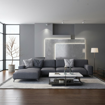 Wohnlandschaft L-Form Ecksofa Leder Couch Design Polster Garnitur Sofa