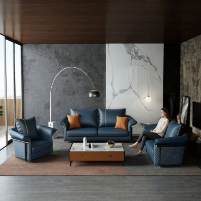 Leder Polster Komplett Set Sofagarnitur 321 Sitzer Design Wohnlandschaft