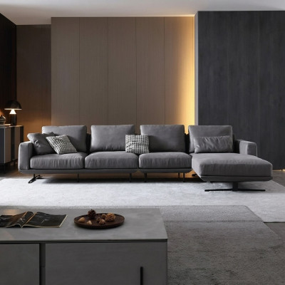 Designer Ledersofa Ecksofa Polster Eck Couch Deko Sitz Eck L Form Garnitur