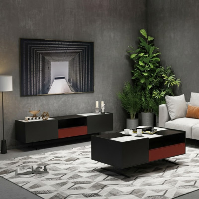 Wohnzimmerschrank Sideboard rtv Kommode TV Schrank Modern Deko Lowboard