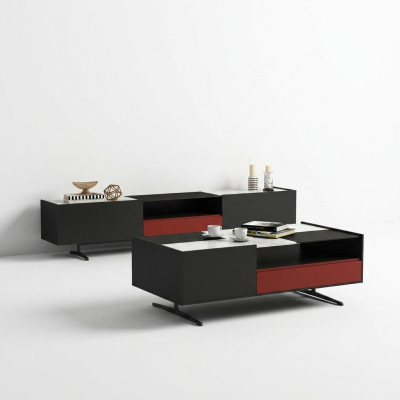 Italienische Designer Möbel 3tlg. Set Kommode + Couchtisch + RTV