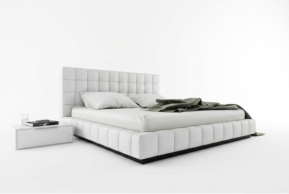 Designer Polsterbett Bett Weiß Betten Lederbett Doppelbett Ehebett Designerbett