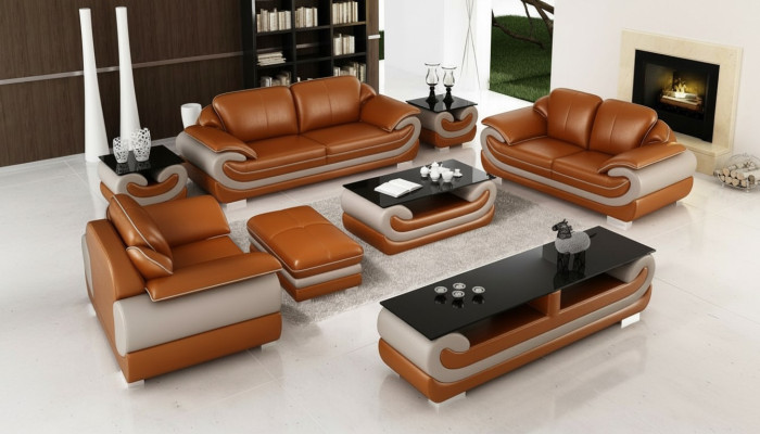Ledersofa Couch Wohnlandschaft 3+2 Sitzer Garnitur Design Modern Sofa xlmoebel.de