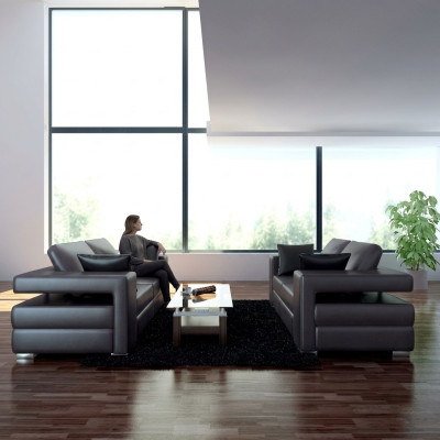 Ledersofa Wohnlandschaft 3+2 Sitzer Garnitur Design Modern Sofa Couch