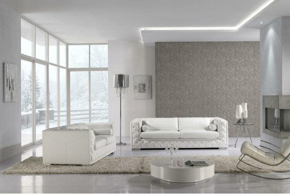 Ledersofa Couch Wohnlandschaft 3+2 Sitzer Garnitur Design Deko Modern Sofa