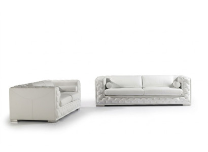 Ledersofa Couch Wohnlandschaft 3+2 Sitzer Garnitur Design Deko Modern Sofa