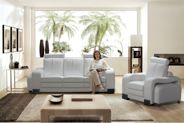 Sofa 3-Sitzer Ledersofa Couch Fernsehsessel Polstersofa Loungesofa