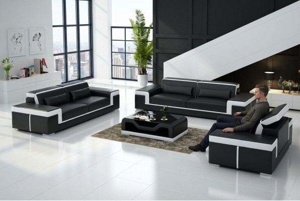 Sofa 2 Sitzer Polster Designer Couchen Sofas Garnitur NEU Ledersofa