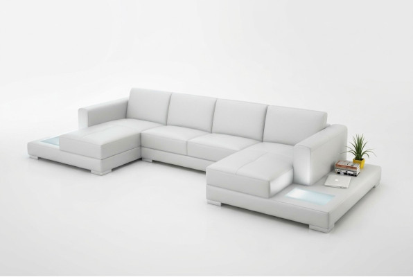 Wohnzimmer Sitzmöbel Couch Garnitur Leder Sofa Polster Eckcouchen