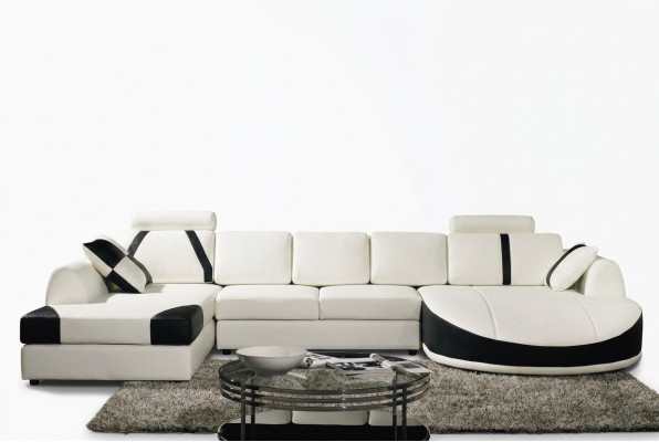Ecksofa Ledersofa Polster Wohnlandschaft Sofa Couch Eckgarnitur U Form