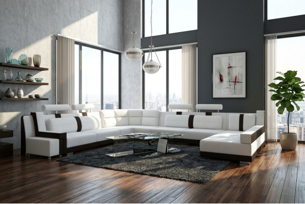 Garnitur U Form Sofa Couch Polster Garnitur Wohnlandschaft Design