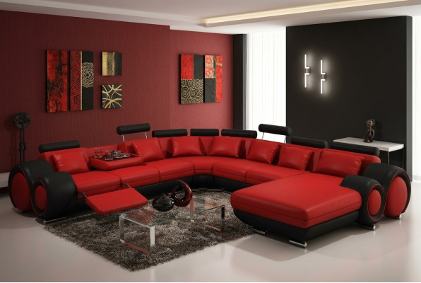 Ledersofa Couch Polster Sitz Garnitur Couchen Wohnlandschaft BIG XXL