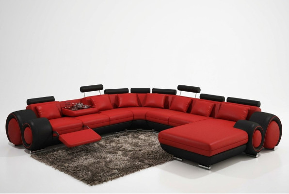 Ledersofa Couch Polster Sitz Garnitur Couchen Wohnlandschaft BIG XXL