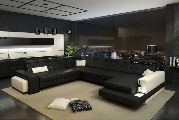 Designer Garnitur Eckgarnitur Wohnlandschaft U-Form Couch Ecksofa Polster