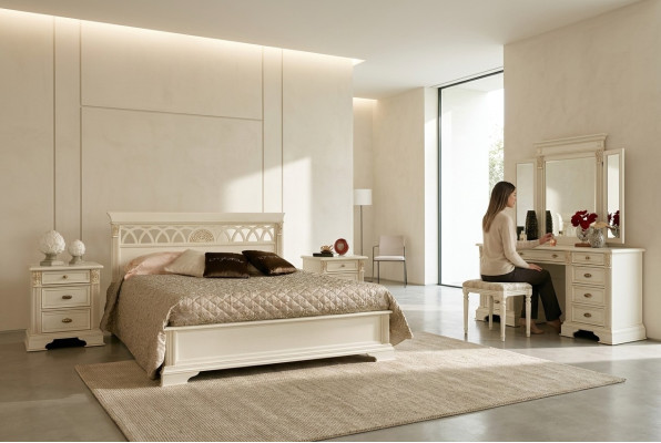 Luxus Schlafzimmer Set 6tlg. Bett 2x Nachttisch Schminktisch Designer Möbel Massivholz